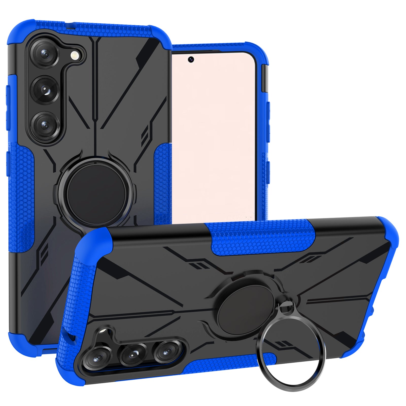 For Samsung Galaxy S23 Hard PC Soft TPU Hybrid Case Anti-scratch Phone Cover with Ring Kickstand For Samsung Galaxy S23 Hard PC Soft TPU Hybrid Case Anti-scratch Phone Cover with Ring Kickstand